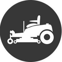 Professional lawn mowing service with commercial equipment